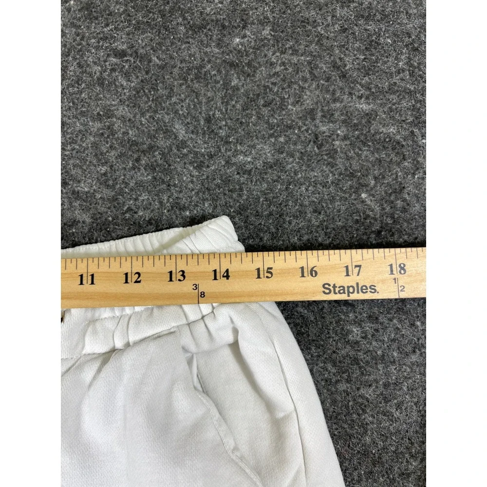 KASSL Editions x Zara Mens Off White Wide Leg Fleece Sweatpants Size Small